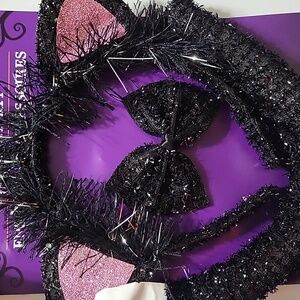 Happy halloween 3- Piece Kitty Cat Set. Tail, Ears, Bowtie, NWT